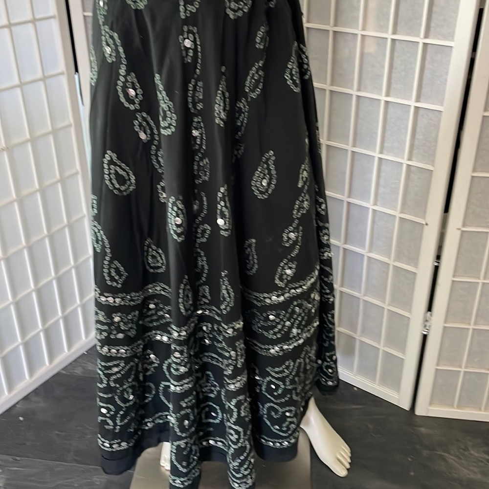 Black Mirrored Cotton Skirt/cover up